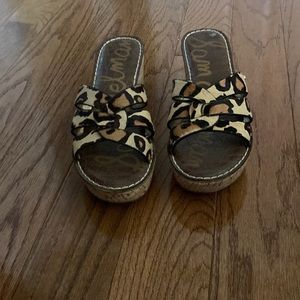 Sam Edelman cork sandals leopard print 7.5